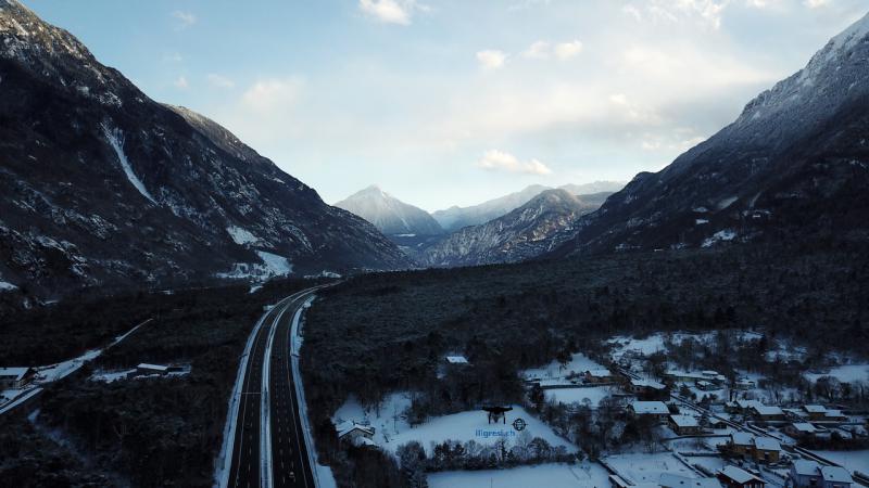 Vallée du Rhone sous la neige