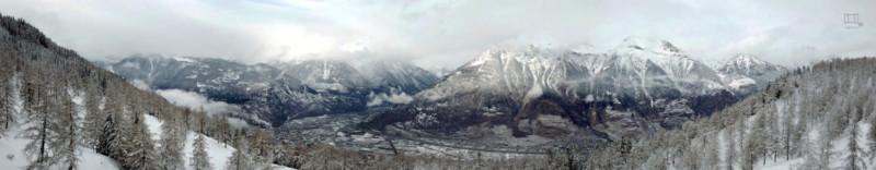 Plaine du Rhone depuis le col du Lein (Martigny - VS)