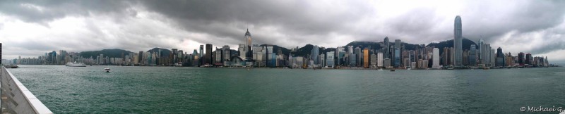 Skyline du centre de Hong Kong, pris depuis les quais de Kowloon